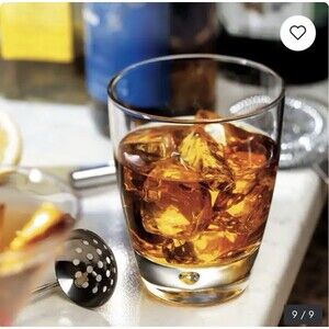Set (8) | Bormioli Rocco Luna Bubble In Base Glass 11.5 Double Old Fashioned NEW
